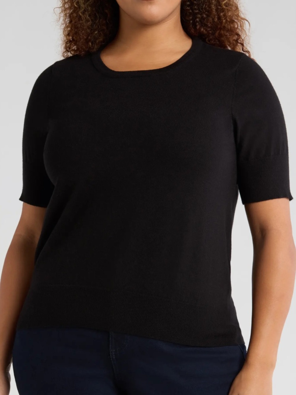 Universal Standard Rosie Short Sleeve Sweater - Black